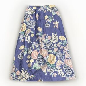 VTG Alpenblick Cotton Skirt Sz 8 Purple Floral Midi 90s Cottagecore Vibe
